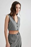 DeFacto Crop Blazer Yelek C2574AX24SPGR28