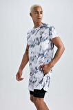 Defacto Fit Slim Fit Bisiklet Yaka Desenli Tişört A6966AX23AUGR94