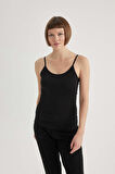 DeFacto Pamuklu İnce Askılı Siyah İç Atlet-Fall in Love M6858AZ24SPBK81