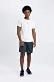 DeFactoFit Slim Fit Dar Kesim Bisiklet Yaka Baskılı Sporcu Kısa Kollu Tişört V2887AZ24SPWT80