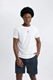 DeFactoFit Slim Fit Dar Kesim Bisiklet Yaka Baskılı Sporcu Kısa Kollu Tişört V2887AZ24SPWT80