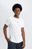 DeFactoFit Slim Fit Dar Kesim Bisiklet Yaka Baskılı Sporcu Kısa Kollu Tişört V2887AZ24SPWT80