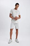 DeFactoFit Slim Fit Dar Kesim Sporcu Standart Paça Şort V3030AZ24SPGR91