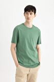 DeFacto New Regular Fit Bisiklet Yaka Basic Düz %100 Pamuk Kısa Kollu Tişört V7699AZ24SPGN1133
