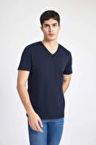 DeFacto Slim Fit Dar Kesim V Yaka Basic Düz Kısa Kollu %100 Pamuk Tişört M7668AZ24SPNV64