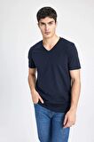 DeFacto Slim Fit Dar Kesim V Yaka Basic Düz Kısa Kollu %100 Pamuk Tişört M7668AZ24SPNV64