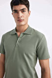 DeFacto Slim Fit Dar Kesim Kısa Kollu Pamuklu Modal Karışımlı Basic Düz Polo Tişört M6609AZ24SPGN460
