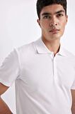DeFacto Slim Fit Dar Kesim Kısa Kollu Pamuklu Modal Karışımlı Basic Düz Polo Tişört M6609AZ24SPWT34
