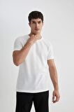 DeFacto Slim Fit Dar Kesim Bisiklet Yaka Kısa Kollu Basic Düz Tişört M6608AZ24SPER105