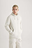 DeFacto Regular Fit Kapüşonlu İçi Yumuşak Tüylü Cepli Basic Düz Fermuarlı Sweatshirt X8331AZ24SPGR437