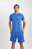 DeFactoFit Slim Fit Dar Kesim Bisiklet Yaka Baskılı Kısa Kollu Sporcu Tişört B5019AX24SPBE169