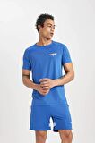 DeFactoFit Slim Fit Dar Kesim Bisiklet Yaka Baskılı Kısa Kollu Sporcu Tişört B5019AX24SPBE169