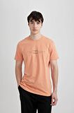 DeFacto Slim Fit Bisiklet Yaka Baskılı Kısa Kollu Tişört C2076AX24SMOG590