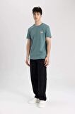 DeFacto Slim Fit Dar Kesim Bisiklet Yaka Baskılı Kısa Kollu Tişört C2078AX24SMGN1081