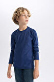 DeFacto Erkek Çocuk Bisiklet Yaka Basic Düz Uzun Kollu Tişört B7771A8NSNV131