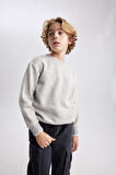DeFacto Erkek Çocuk Bisiklet Yaka Basic Düz Sweatshirt B7772A8NSGR310