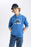 DeFacto Erkek Çocuk Baskılı Kanguru Cepli Kapüşonlu Sweatshirt B7821A8NSBE124