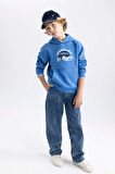DeFacto Erkek Çocuk Baskılı Kanguru Cepli Kapüşonlu Sweatshirt B7821A8NSBE124