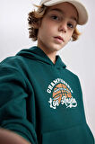 DeFacto Erkek Çocuk Baskılı Kanguru Cepli Kapüşonlu Sweatshirt B7821A8NSGN516