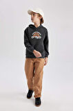 DeFacto Erkek Çocuk Baskılı Kanguru Cepli Kapüşonlu Sweatshirt B7821A8NSAR102