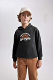 DeFacto Erkek Çocuk Baskılı Kanguru Cepli Kapüşonlu Sweatshirt B7821A8NSAR102