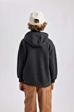 DeFacto Erkek Çocuk Baskılı Kanguru Cepli Kapüşonlu Sweatshirt B7821A8NSAR102