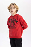 DeFacto Erkek Çocuk Bisiklet Yaka Baskılı Sweatshirt B7822A8NSBR66