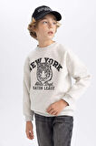 DeFacto Erkek Çocuk Bisiklet Yaka Baskılı Sweatshirt B7822A8NSGR400