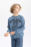 DeFacto Erkek Çocuk Bisiklet Yaka Baskılı Sweatshirt B7822A8NSIN242