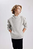DeFacto Erkek Çocuk Basic Düz Kapüşonlu Sweatshirt B7773A8NSGR210