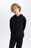 DeFacto Erkek Çocuk Basic Düz Kapüşonlu Sweatshirt B7773A8NSBK81