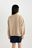 DeFacto Coool Oversize Geniş Kalıp Bisiklet Yaka Kalın Basic Düz Sweatshirt A4177AX23WNBG708