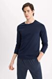 DeFacto Slim Fit Bisiklet Yaka Uzun Kollu Basic Pijama Üstü Z2771AZ24SPNV135