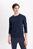 DeFacto Slim Fit Bisiklet Yaka Uzun Kollu Basic Pijama Üstü Z2771AZ24SPNV135