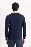 DeFacto Slim Fit Bisiklet Yaka Uzun Kollu Basic Pijama Üstü Z2771AZ24SPNV135
