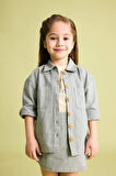 DeFacto Kız Bebek Cepli Gabardin Uzun Kollu Gömlek B9654A524SPGN1102