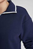 DeFacto Relax Fit Polo Yaka Yarım Fermuarlı Sweatshirt C1930AX23WNNV251