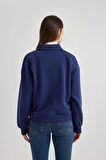 DeFacto Regular Fit Polo Yaka Nakışlı Kalın Kumaş Sweatshirt C2323AX23WNNV242