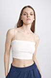 Coool Skinny Fit İp Askılı Pamuklu Crop Atlet