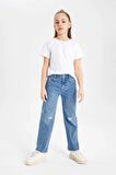 DeFacto Kız Çocuk Wide Leg Geniş Paça Jean Pantolon C2238A824SMNM28