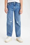 DeFacto Kız Çocuk Wide Leg Geniş Paça Jean Pantolon C2238A824SMNM28