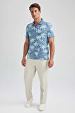 DeFacto Modern Fit Polo Yaka Baskılı Kısa Kollu Tişört B0599AX23HSBE88