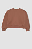 DeFacto Kız Çocuk Relax Fit Bisiklet Yaka Baskılı Kalın Sweatshirt B4675A823WNBN569