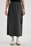 DeFacto Kargo Fit Gabardin Uzun Boy Etek B9219AX24SPAR15