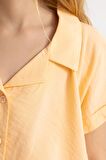 DeFacto Kız Çocuk Cropped Fit Kısa Kollu Gömlek B5063A824SMOG295