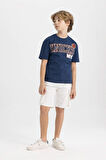 Erkek Çocuk NBA New York Knicks Oversize Fit Bisiklet Yaka Kısa Kollu Tişört