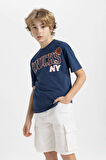 Erkek Çocuk NBA New York Knicks Oversize Fit Bisiklet Yaka Kısa Kollu Tişört