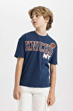 Erkek Çocuk NBA New York Knicks Oversize Fit Bisiklet Yaka Kısa Kollu Tişört