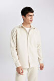 DeFacto Relax Fit Polo Yaka Basic Düz Gabardin Uzun Kollu Gömlek C1477AX24SPBG74