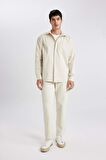 DeFacto Relax Fit Polo Yaka Basic Düz Gabardin Uzun Kollu Gömlek C1477AX24SPBG74